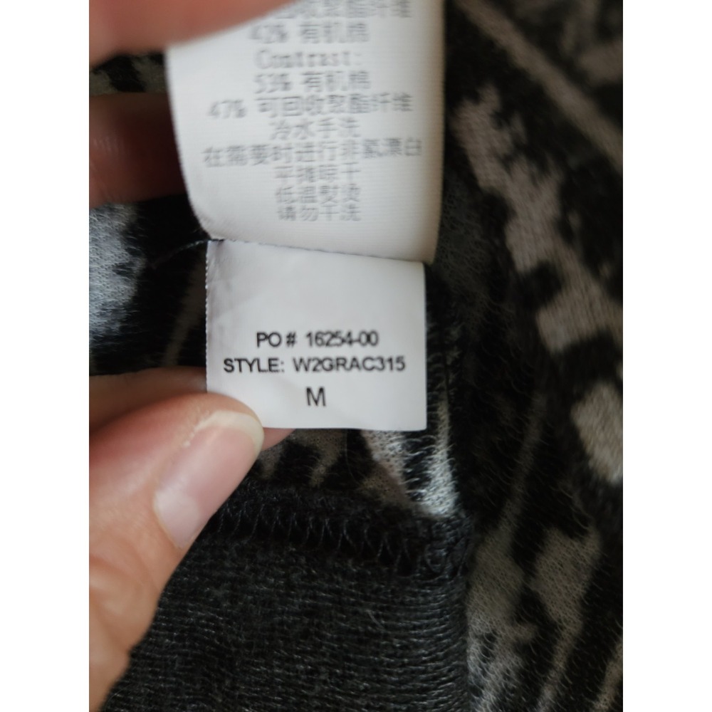 Prana Womens M Gray Geometric Tribal Print Open Front Hooded Cardigan Sweater - Picture 7 of 9